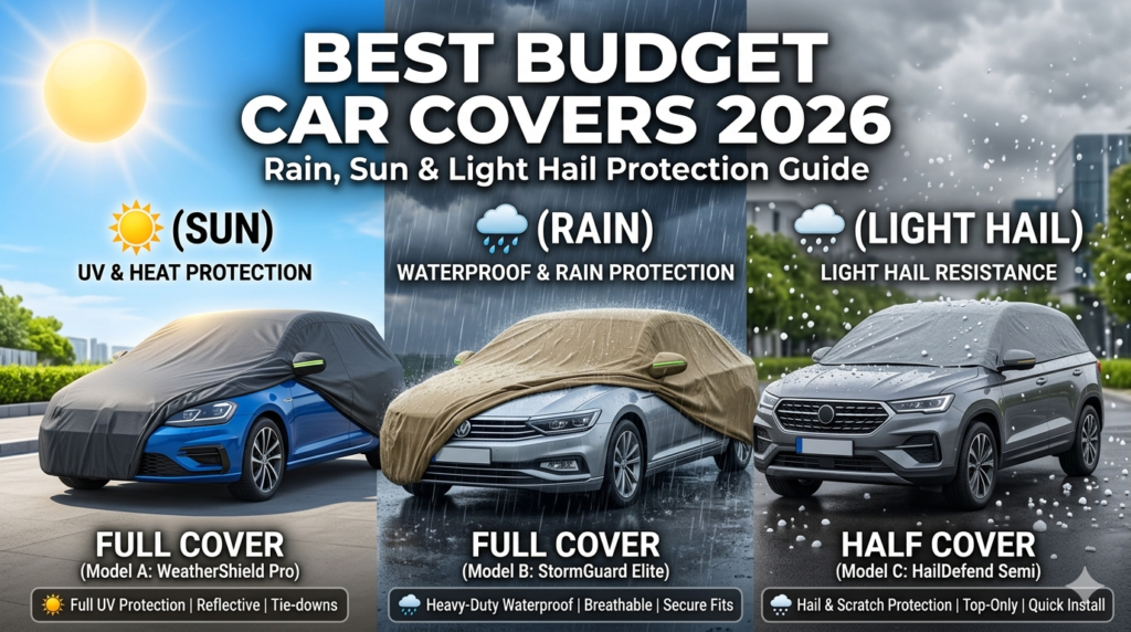 Best Budget Car Covers for Rain, Sun & Light Hail Protection (2026 Comparison Guide)